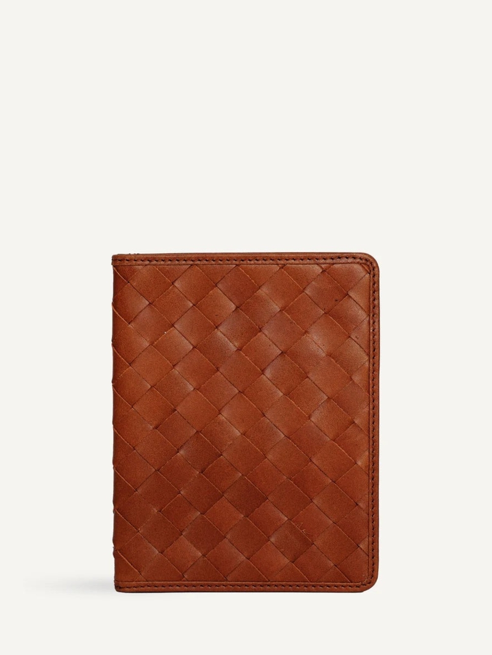 NWT Bembien Este Passport Holder Carre Weave In Sienna Color
